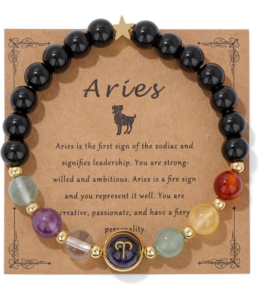 Aries Zodiac Crystal Bracelet