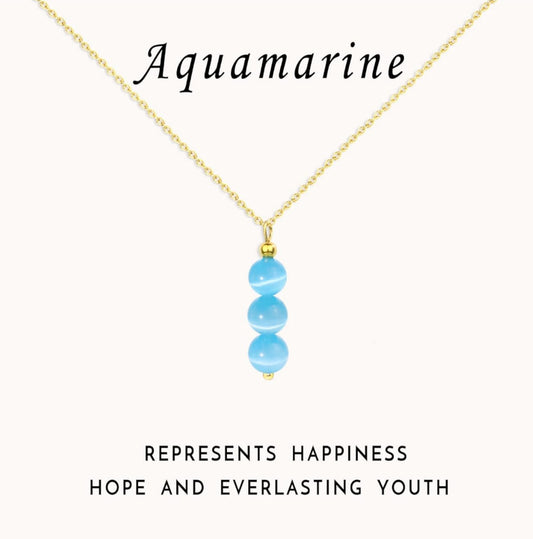 Aquamarine Crystal Necklace