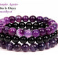 3 Piece Purple Agate Healing Crystal Bracelet Set