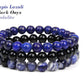 3 Piece Lapis Lazuli Black Onyx Healing Crystal Bracelet