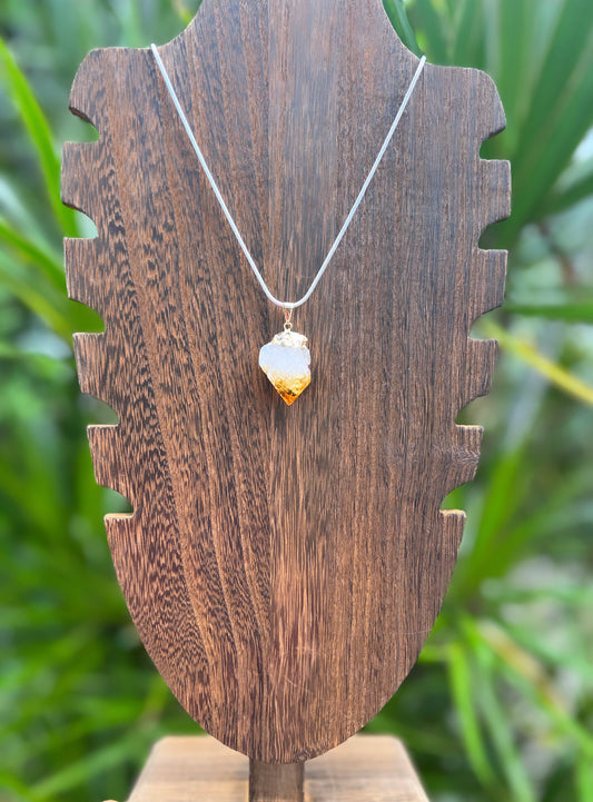 Citrine Necklace Raw Crystal