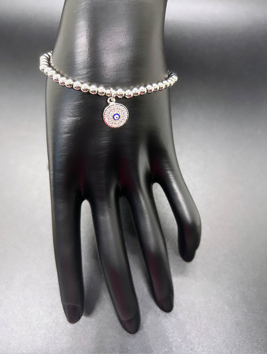 Silver Evil Eye Protection Bracelet